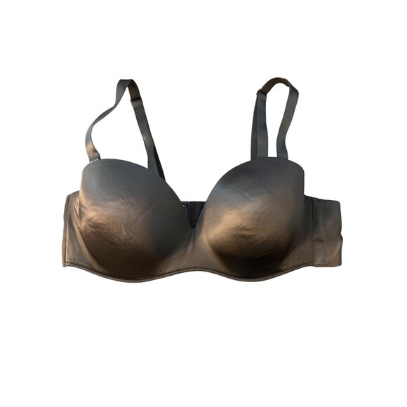 Cacique Black 44D Strapless Bra Removable Straps DL11070783 Light Padding - Picture 1 of 5